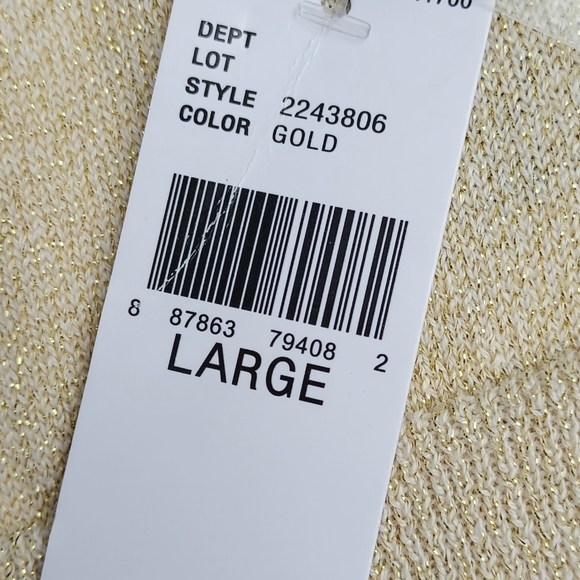 Girls Gold Sparkle Button Down Sweater NWT - Picture 5 of 5